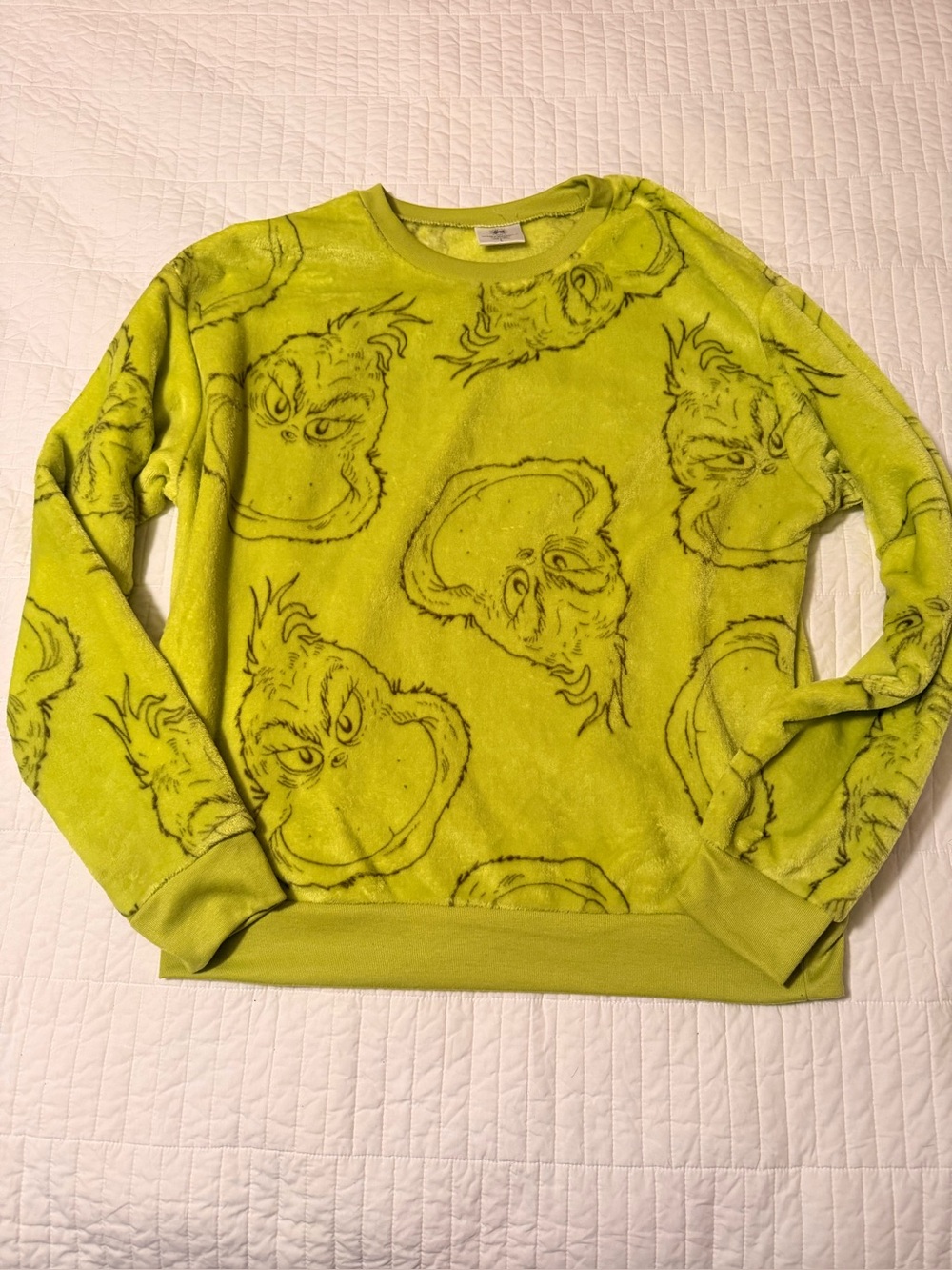 Green Grinch Fleece Crewneck Sweater